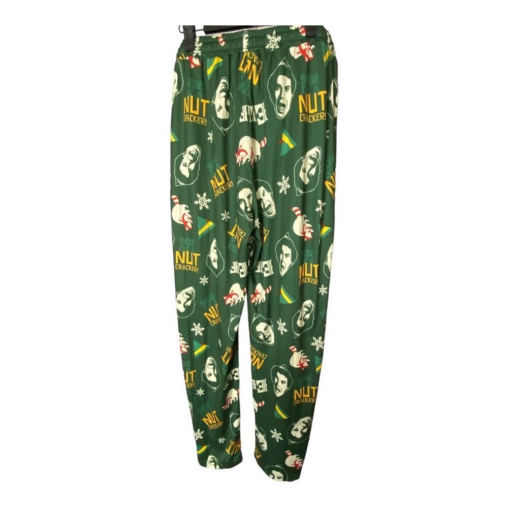 Elf Men's Size Medium Buddy Allover Print Sleep Pajama Pants Green Exclusive